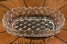 Fostoria Relish Olive Nut  Dish Cube Design Sawtooth Edge Clear Oblong Bowl picture
