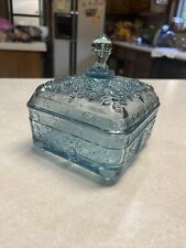 Indiana Glass Tiara Exclusive Bee Hive Covered Dish Aqua Blue OG Box & Foil Tag picture