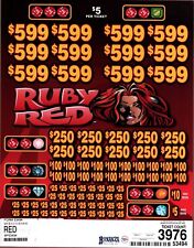 5 Window Pull Tab Tickets Game - Ruby Red $5 picture