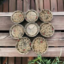 VTG Hand Painted Floral Paper Mache Coaster Set Of 8 Highmount Quality Japan picture