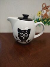 OmniWare Teaz Owl Noir Stoneware 24 Ounce Teapot with Stainless Steel Mesh Infus picture