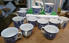 LOT 14* BLUE WILLOW ENGLAND MUGS COFFEE & TEA CUPS MARKED hr YOUR CHOICE picture