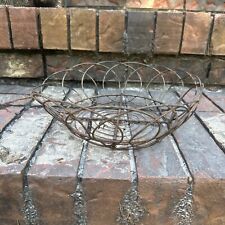 Vintage Wire Basket Round Spider Web Rusted Patina Barn Pick Country Chic Decor picture