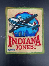Vtg INDIANA JONES Patch Retro Plane Disney Ride Harrison Ford Souvenir picture