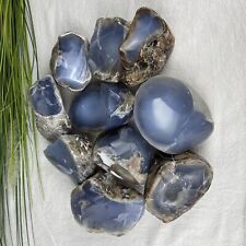 2LB  Rough Polished Blue Chalcedony Stone Polished Raw Blue Agate Rock Minerals picture