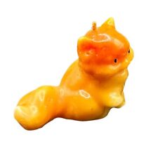 Vintage Yellow Persian Cat Wax Candle Kitten Unused Small 2 1/4
