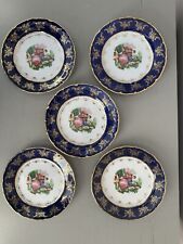 Vintage Yau Shing YS Laurel Shield Cobalt Blue porcelain Plates. 7 1/2” 5 Avail. picture