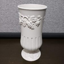 White/off white Footed Vase Embossed Grape E-3129 picture