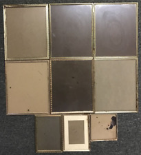 Vintage Mixed Lot of 8 Gold Metal MCM Photo Picture Frames - Assorted Sizes picture