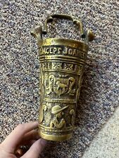 Antique 19th century brass gothic medieval style church Situla holy water holder picture