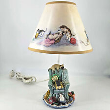 Vintage Lamp Playful Kittens Cats Arm Chair w Original matching Lamp Shade picture
