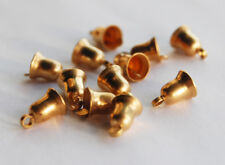 VINTAGE 12 TINY SMALL BRASS METAL BELLS *NO SOUND* 10mm 3/8th inch tall picture