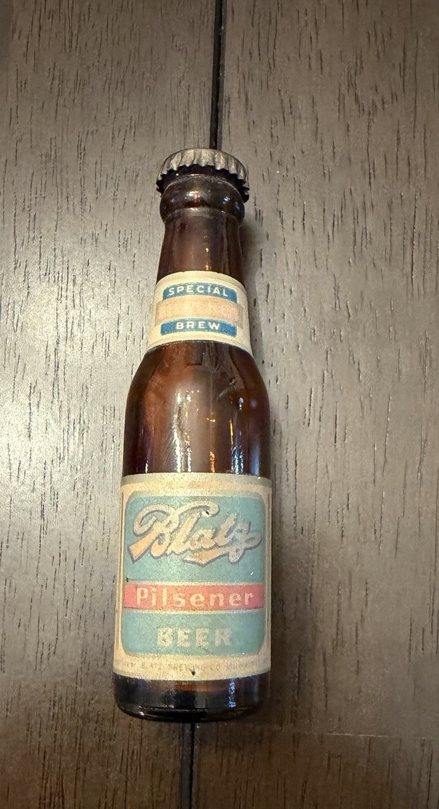 Vintage Blatz Pilsener Beer Mini Bottle Paper Label & Cap Milwaukee