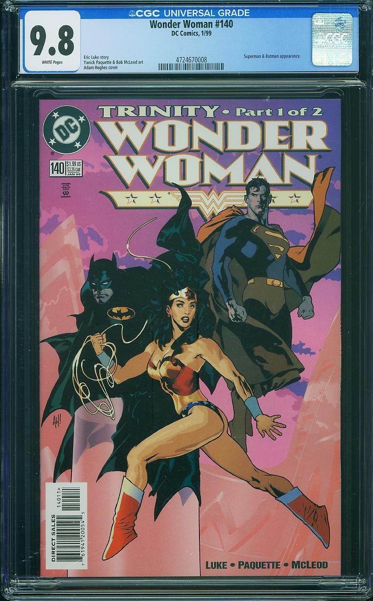 Wonder Woman 140 CGC 9.8 NM-MT WP 1st Wonderdome Adam Hughes Trinity DC 1999 Wonder Woman 140 CGC 9.8 NM-MT WP 1st Wonderdome Adam Hughes Trinity DC 1999