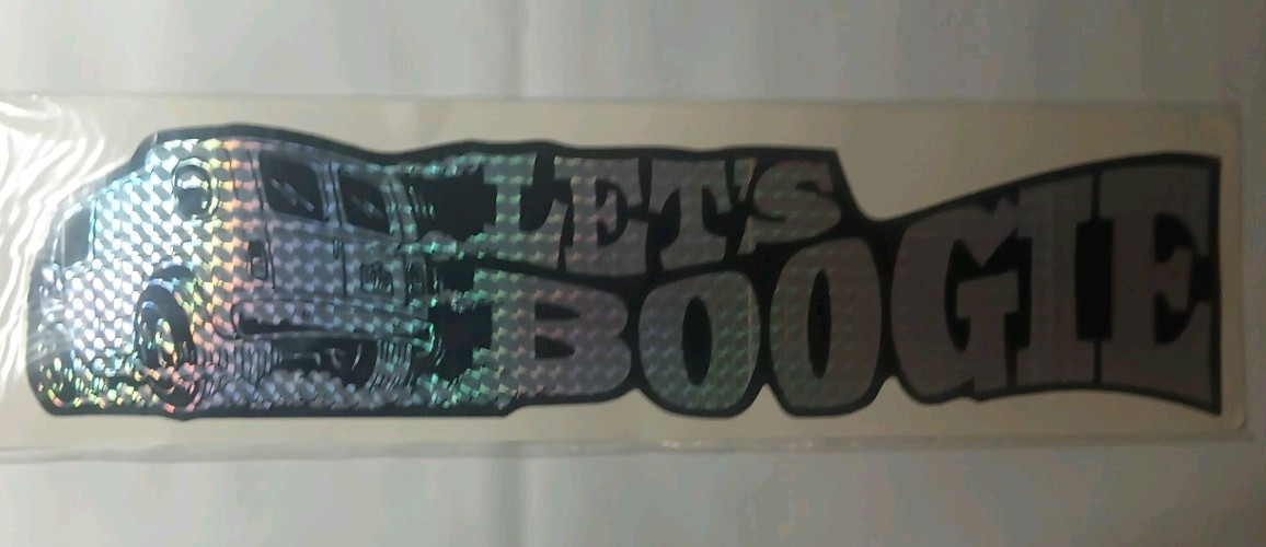 Vintage NOS LET'S BOOGIE Custom Van Decal Rainbow Magnetics Holographic 15