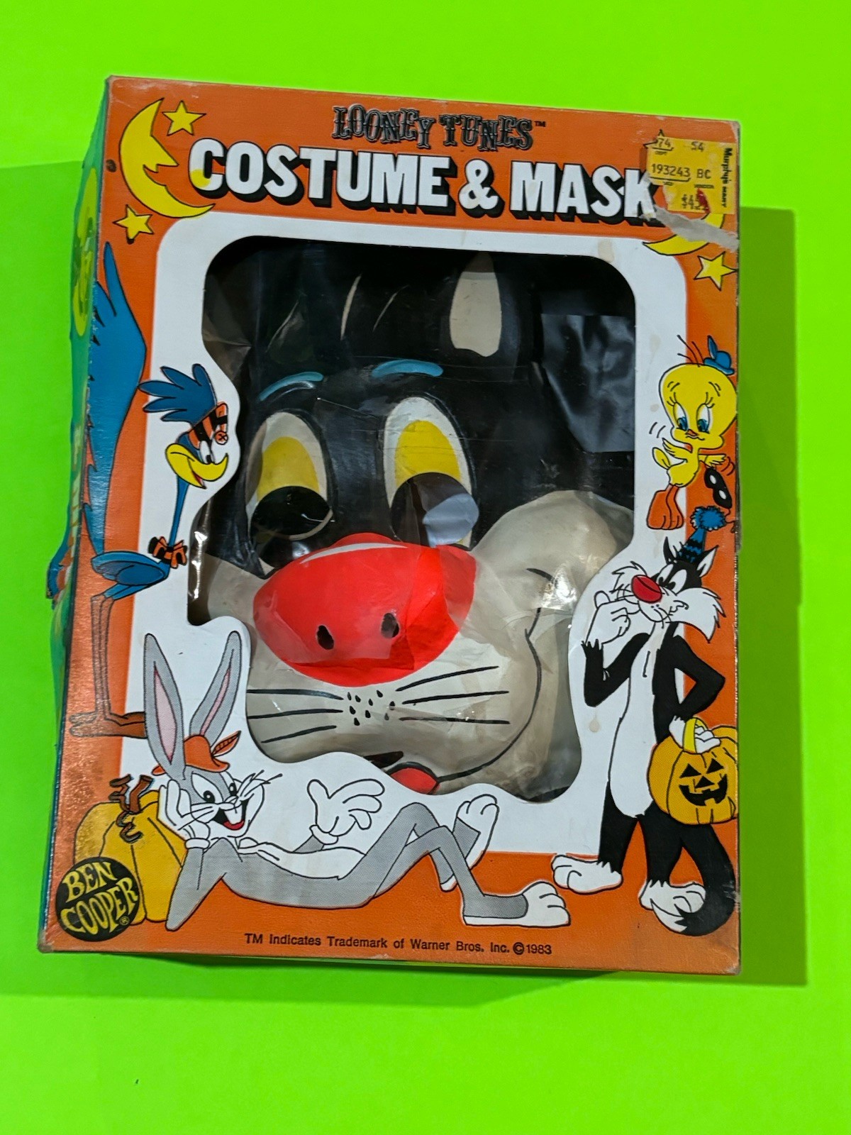 Vtg Halloween Costume 80s Ben Cooper Looney Tunes Sylvester Cat Box Rare Mask Vtg Halloween Costume 80s Ben Cooper Looney Tunes Sylvester Cat Box Rare Mask