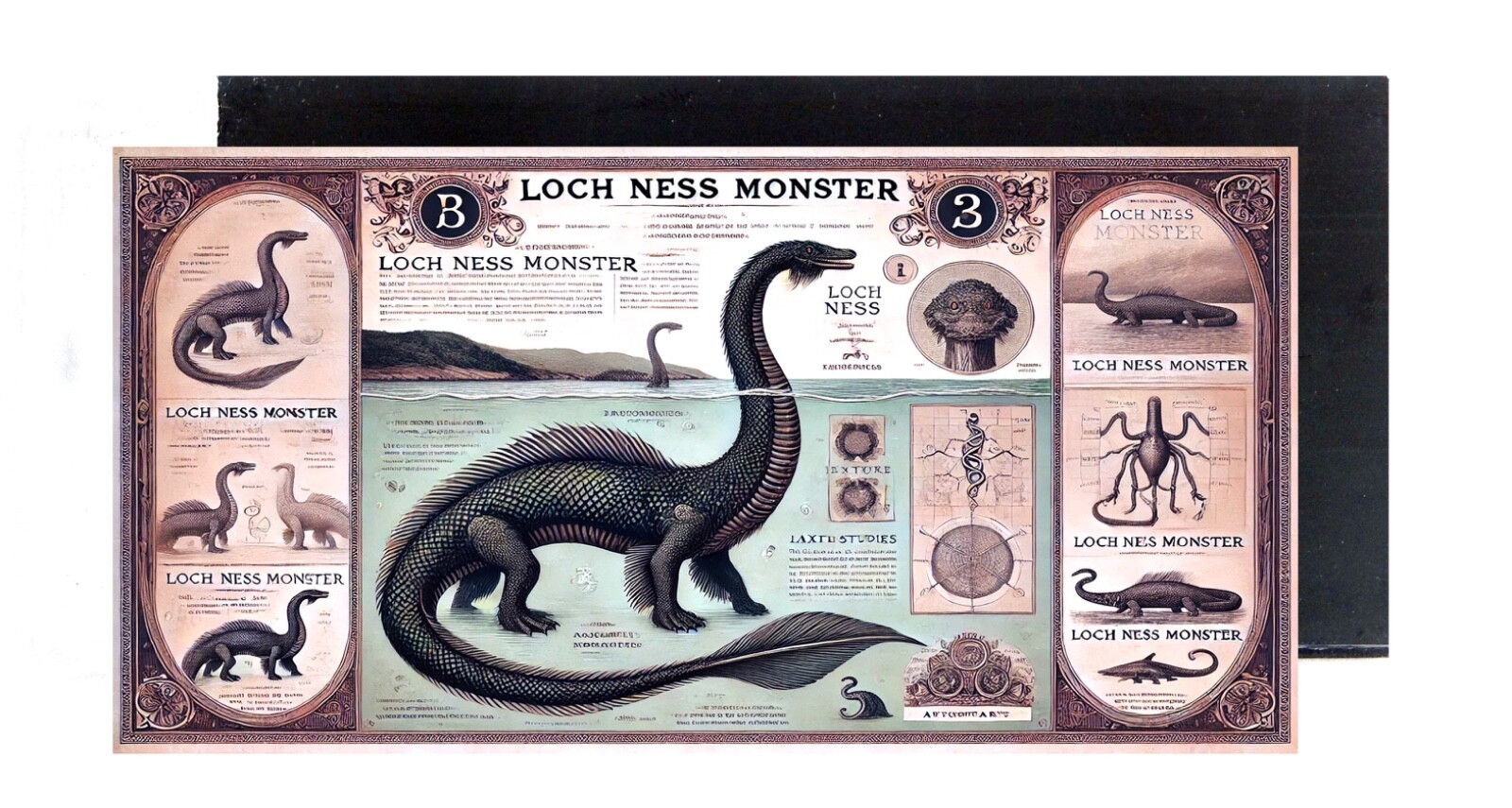 Loch Ness Monster FRIDGE MAGNET sign (2 x 4 inches, wood) Loch Ness Monster FRIDGE MAGNET sign (2 x 4 inches, wood)