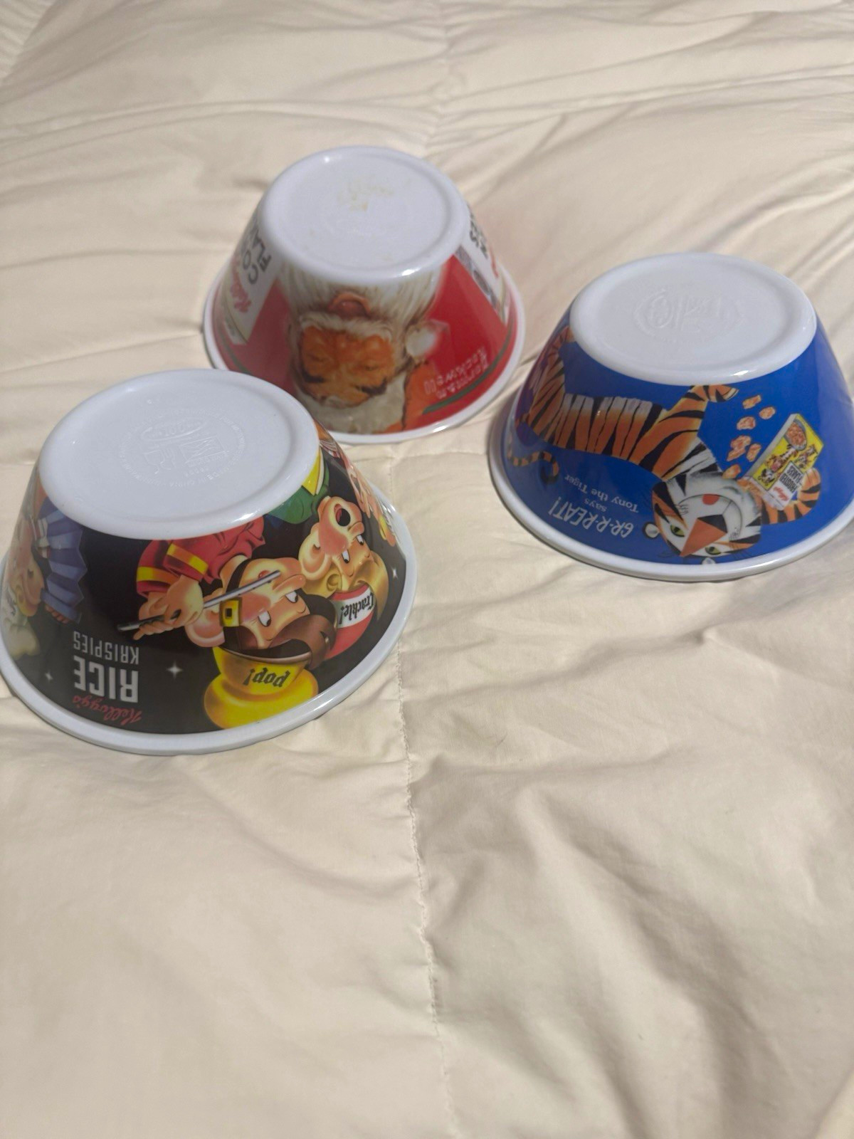 Kellogg\'s Lot of 3 Character Plastic Bowls Rice Krispies/Corn Flakes 2006
