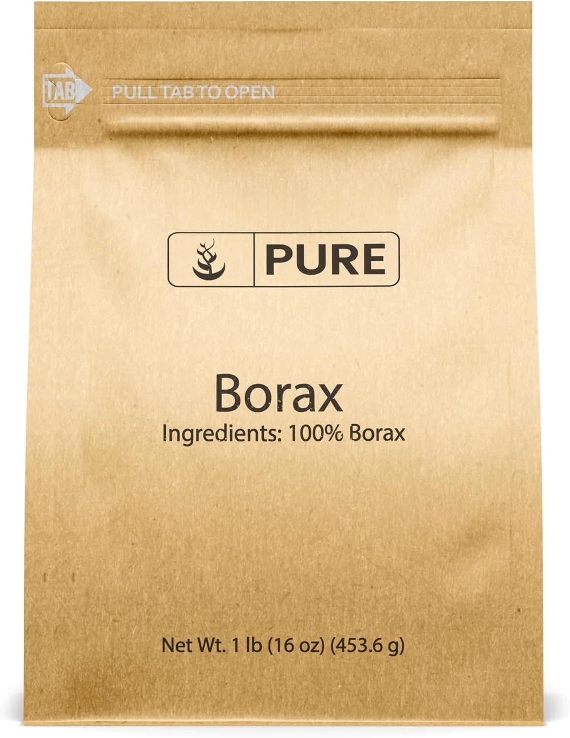 Borax (1 Lb), Multipurpose Cleaning Natural Agent, Ideal Slime Ingredient