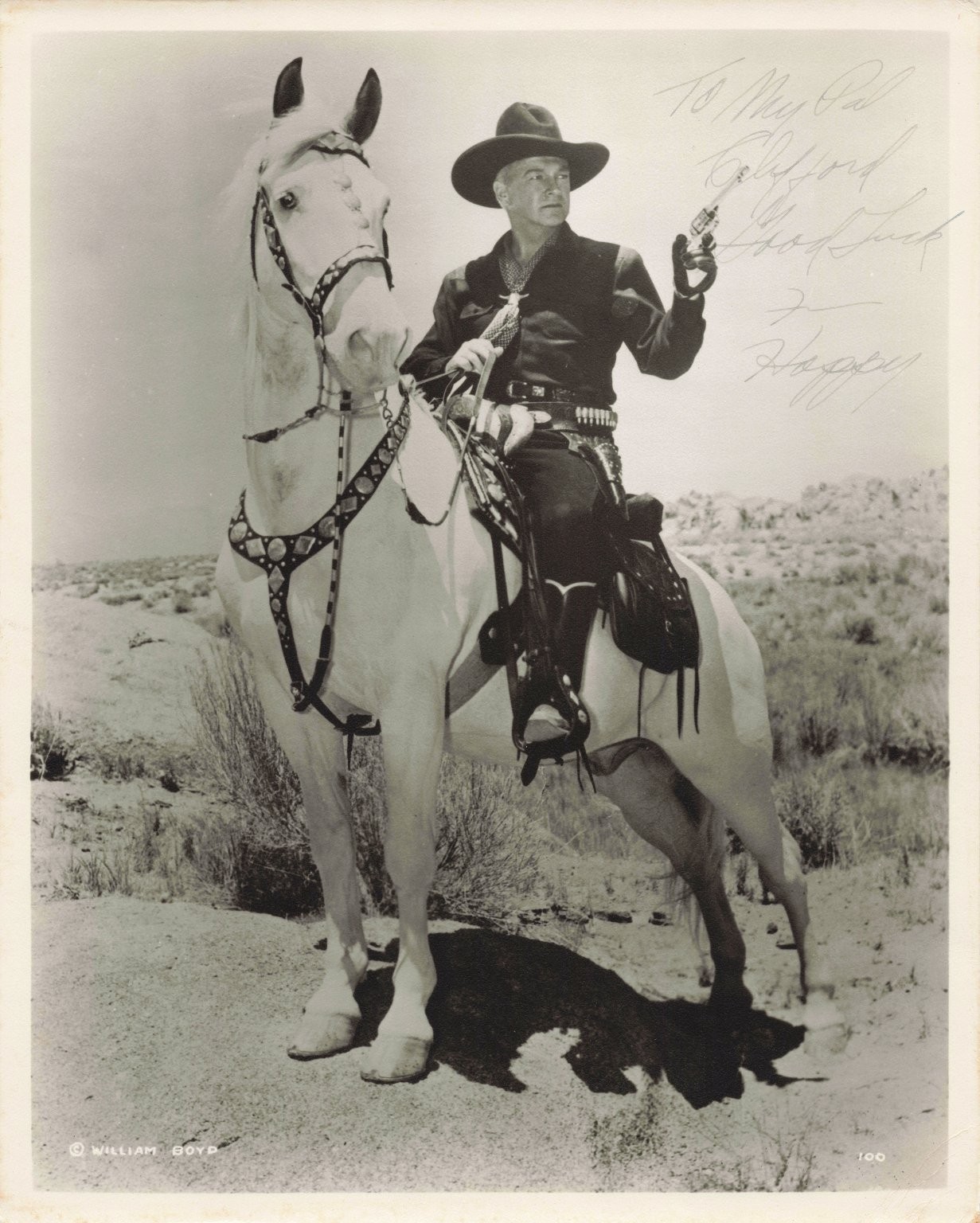 Hopalong Cassidy William Boyd Autographed 8x10 Photo Western Cowboy Vintage