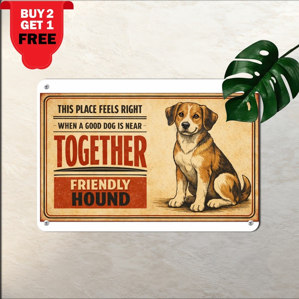 American Foxhound Dog Lover Slogan Sign Retro Pet Grooming Wall Metal Decor