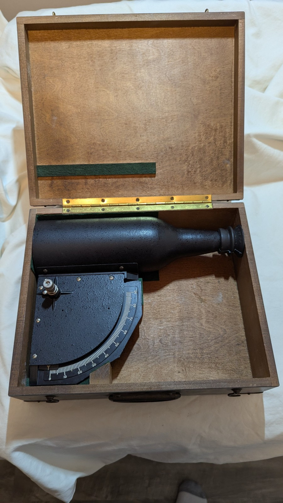 Vintage Warren-Knight Co  Sight Clinometer In Custom Wood Box. Optic Tools, Nice