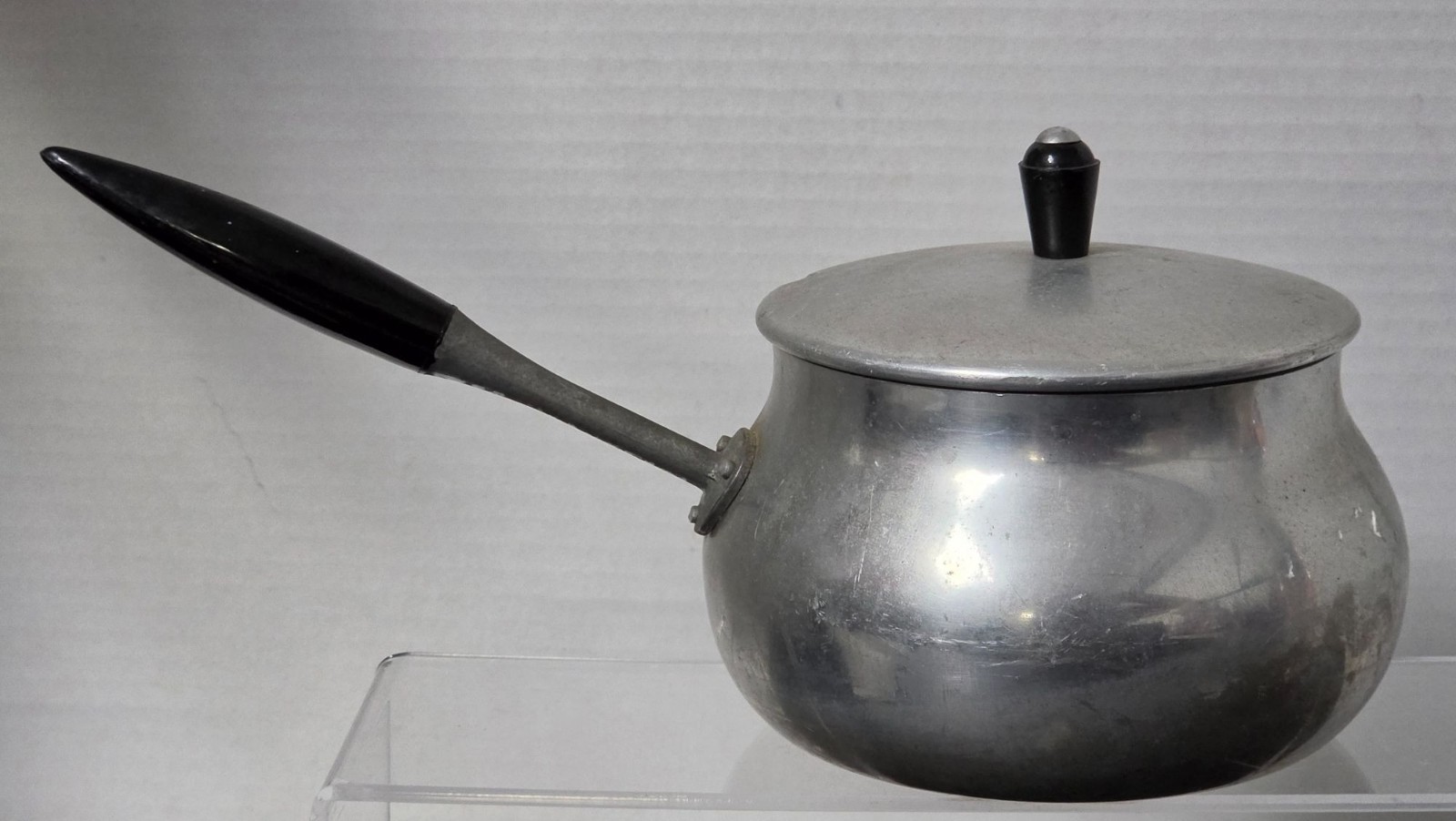 Vintage Puralum Italy Aluminum Saucepan Pot Lid Bakelite Handle MCM 5\