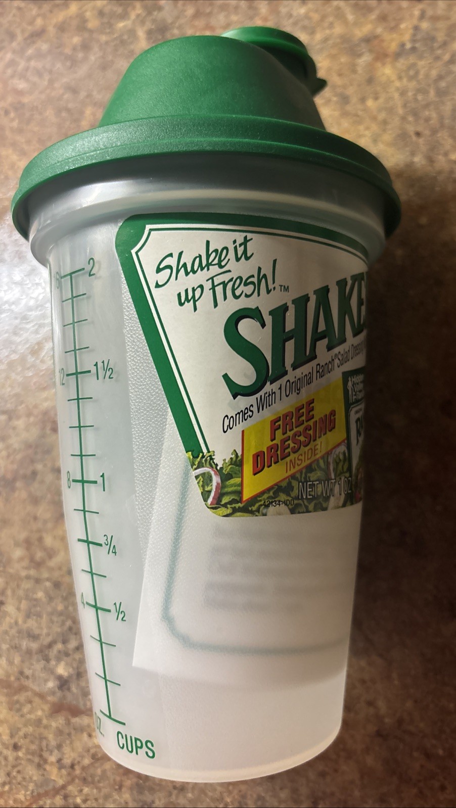 Hidden Valley Ranch Dressing Shaker with Mixer Wheel 16 oz. Vintage No Dressing