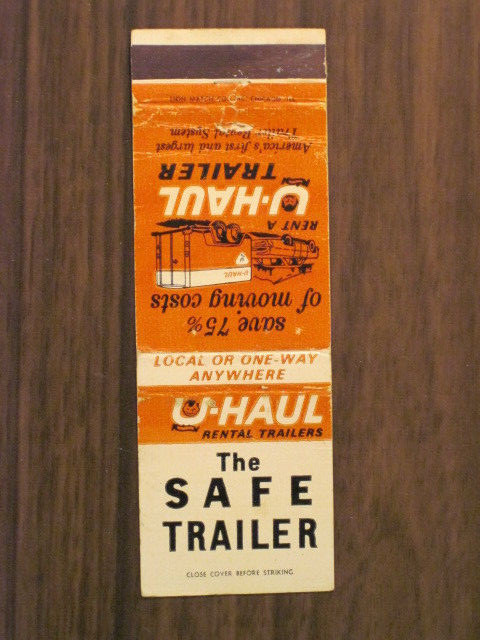 U-Haul Trailer Matchbook Cover / Nice example