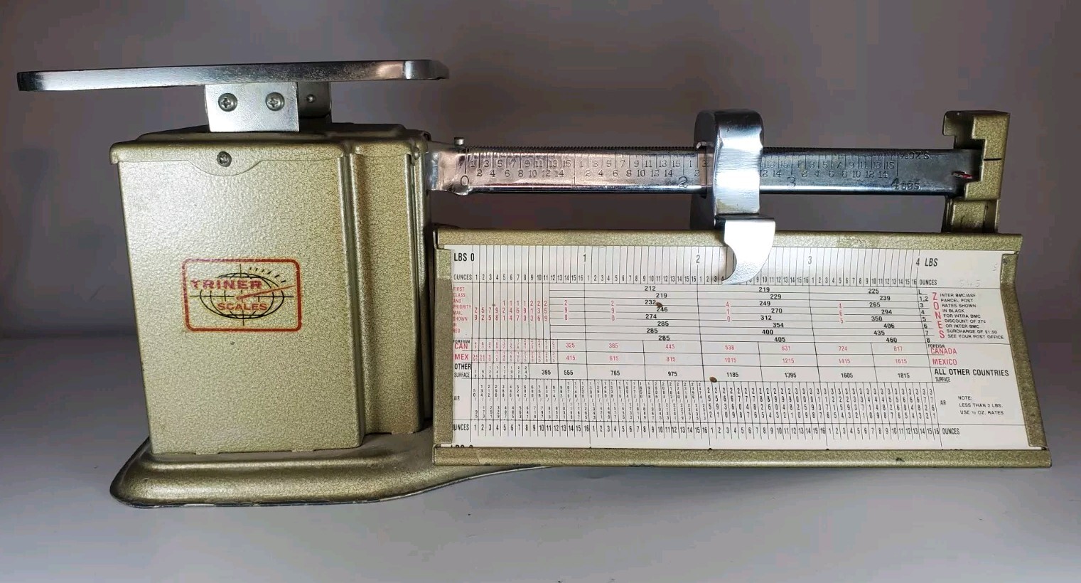 Vintage Triner 4lb Air Mail Accuracy Scale Model AA-4 1968 Postal Rate Card Vintage Triner 4lb Air Mail Accuracy Scale Model AA-4 1968 Postal Rate Card