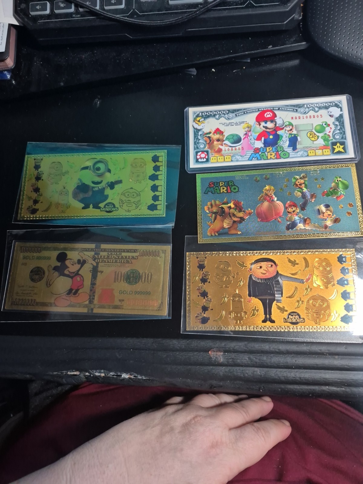 24k Gold Foil Plated Banknote Disney Collectibles Lot