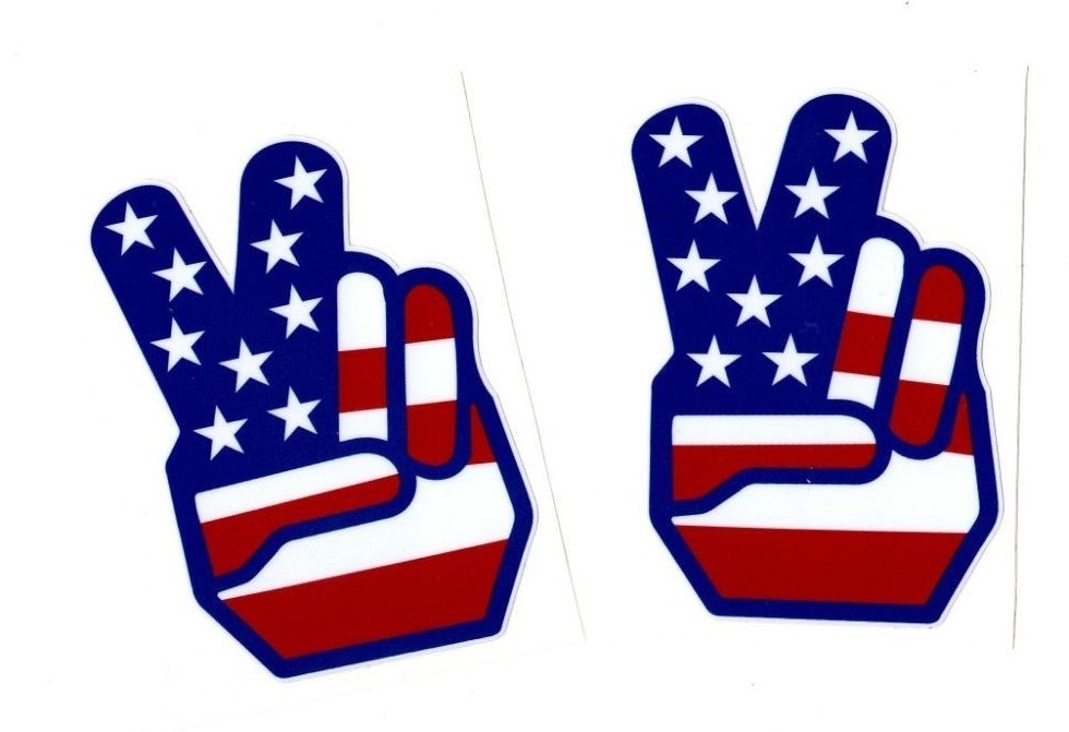 American Flag Peace Sign Decals Stickers