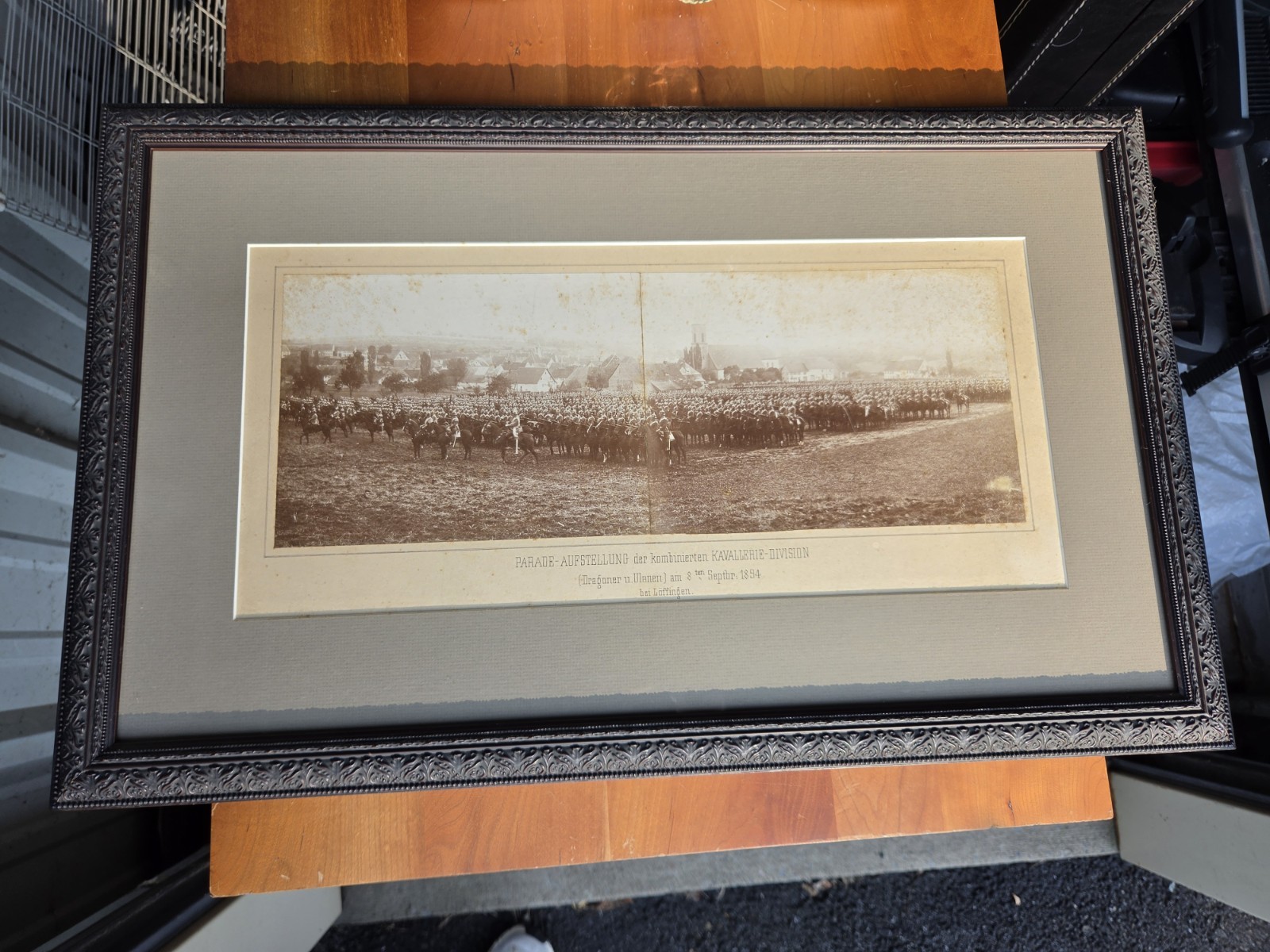 Original 1894 German Cavalry Parade Photo – Combined Dragoon & Uhlan Division at