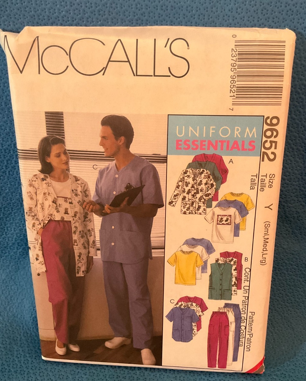 McCalls Pattern Unisex Uniforms Sz Sm Med Lrg  9652 MAP