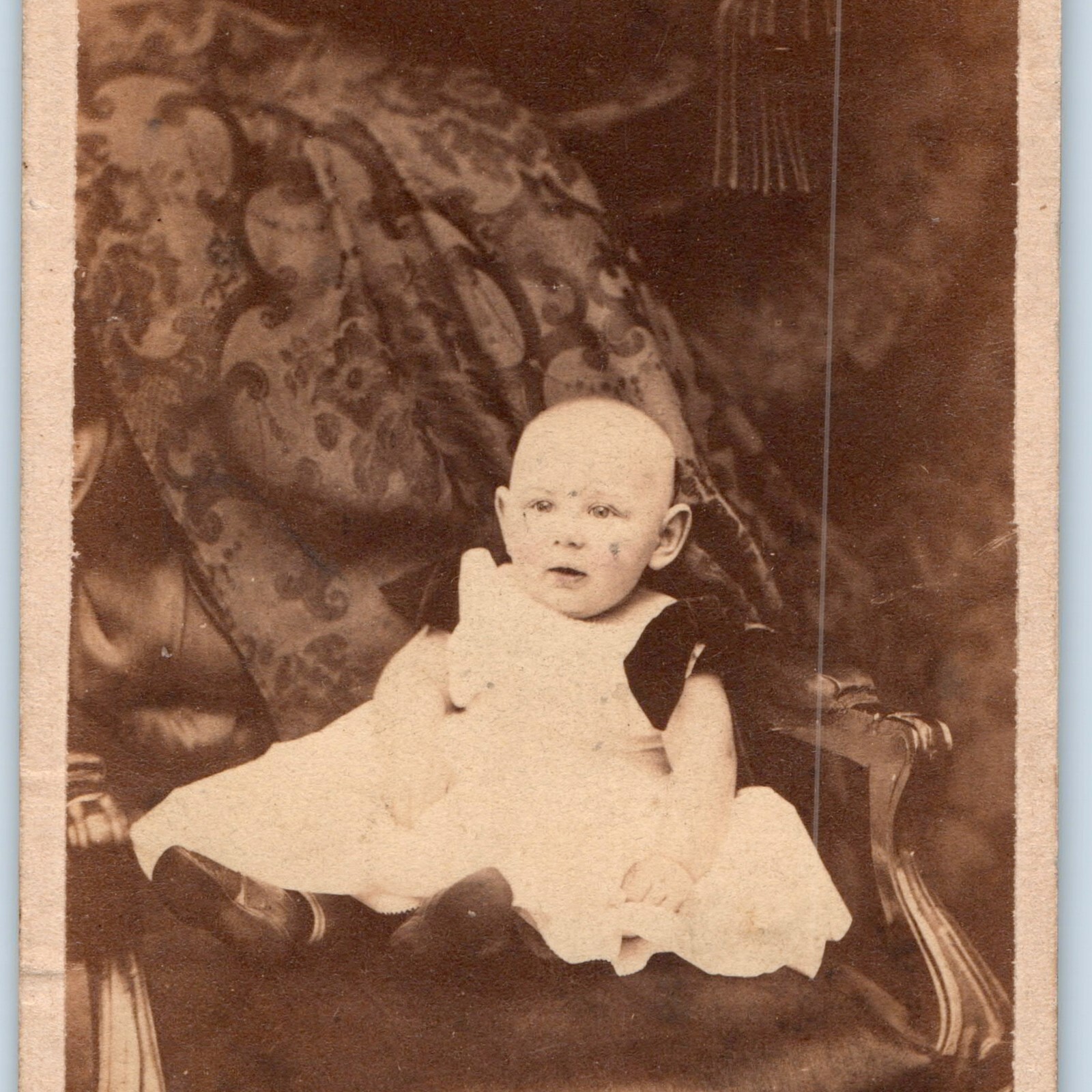 ID'd c1860s Samuel Loward Baby CDV Photo Philadelphia PA J R Laughlin Studio