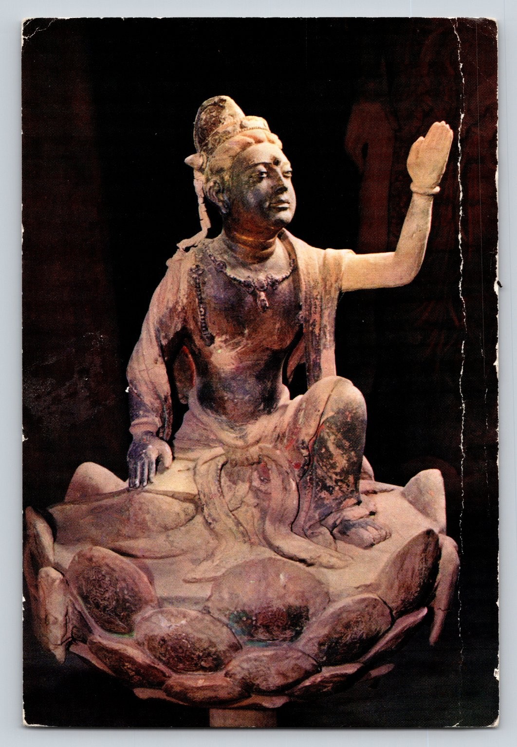 Vintage Sculpture Postcard from Lower Hua-yen Monastery, Liao Dynasty