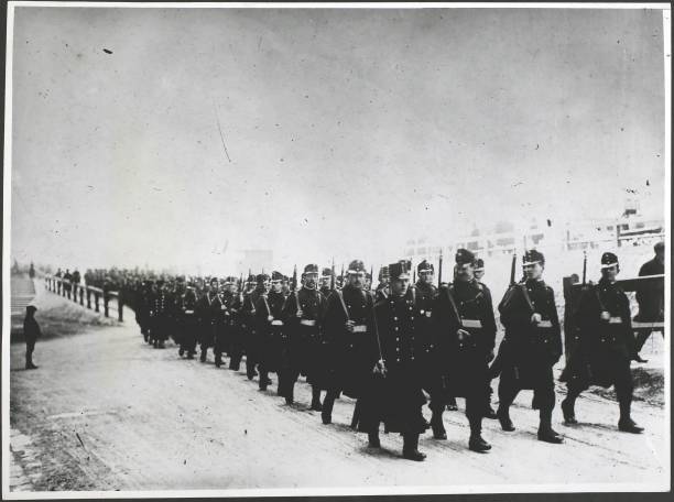 Serbian Crisis Austrian reserves marching 1910s OLD PHOTO