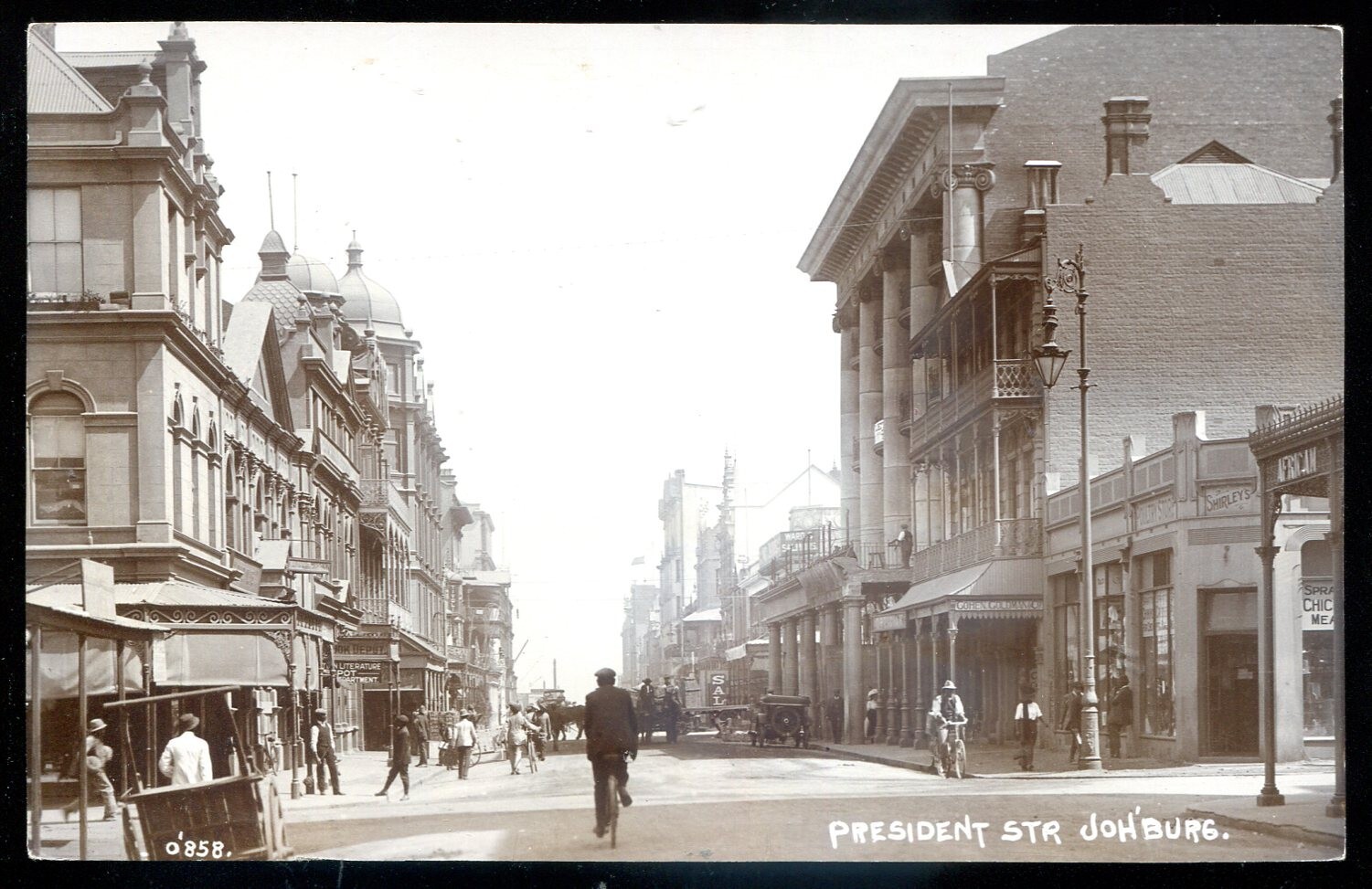 SOUTH AFRICA Johannesburg 1910s President Street Stores. Real Photo Postcard