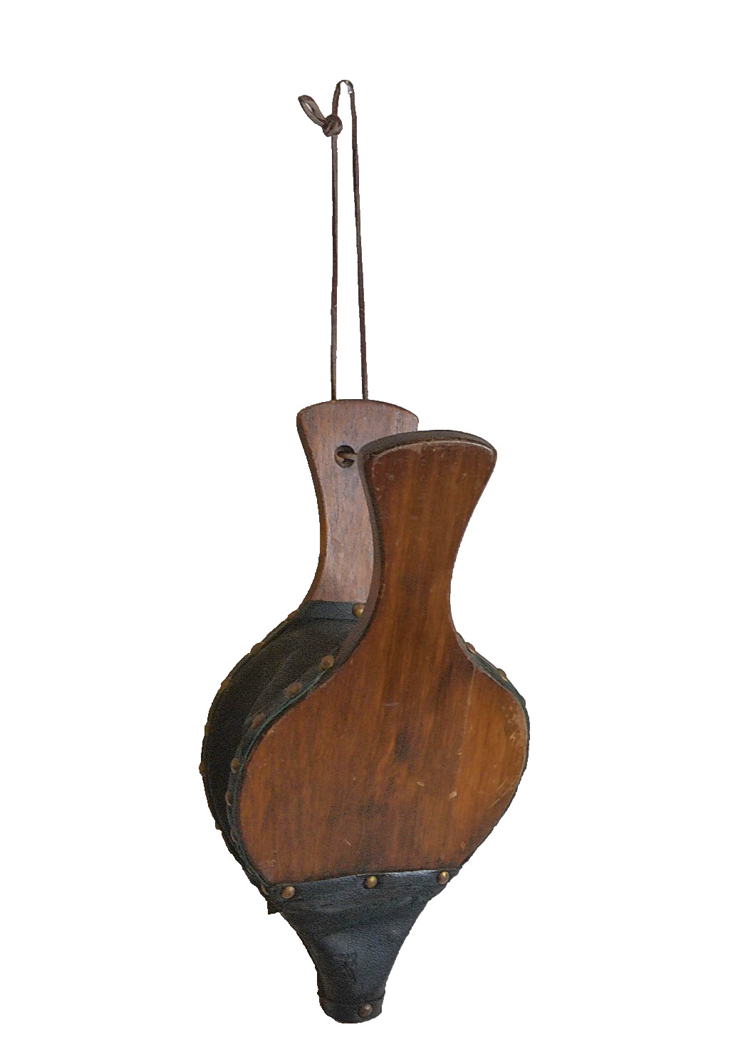 Vintage Wood & Leather Fireplace Bellows Rustic Cabin Hearth Wall Decor