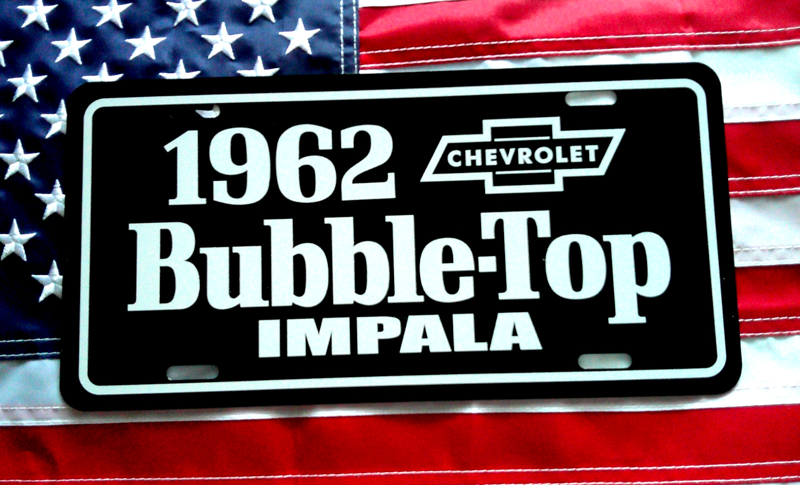 1962 Chevy Bubble Top Impala license plate tag \'62 Chevrolet