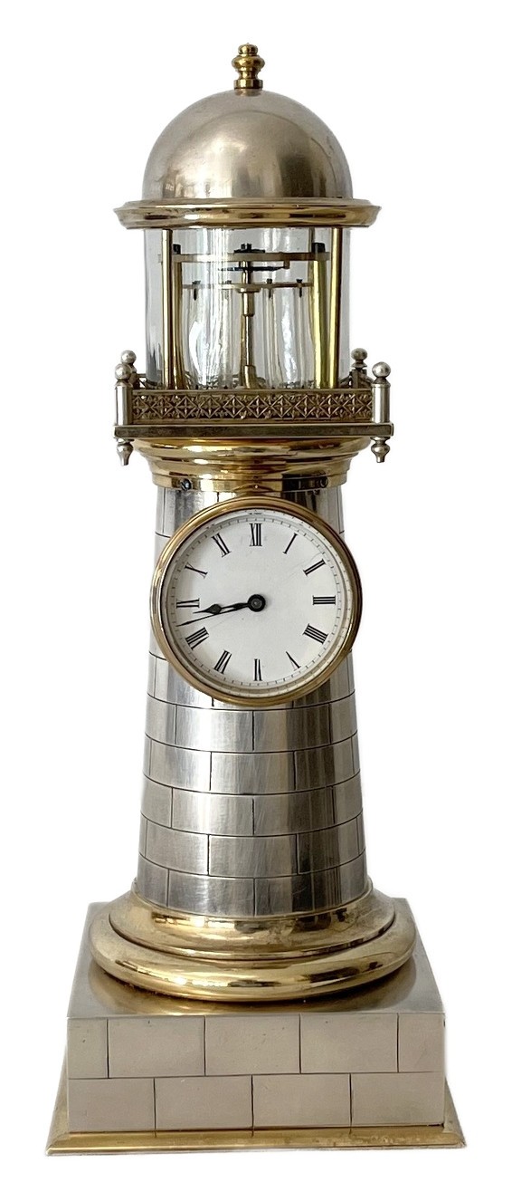 RARE ANTIQUE FRENCH INDUSTRIAL LIGHTHOUSE CLOCK  AUTOMATON BY GUILMET