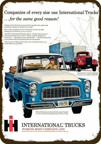 1960 INTERNATIONAL B110 PICKUP TRUCK Vintage-Look DECORATIVE REPLICA METAL SIGN