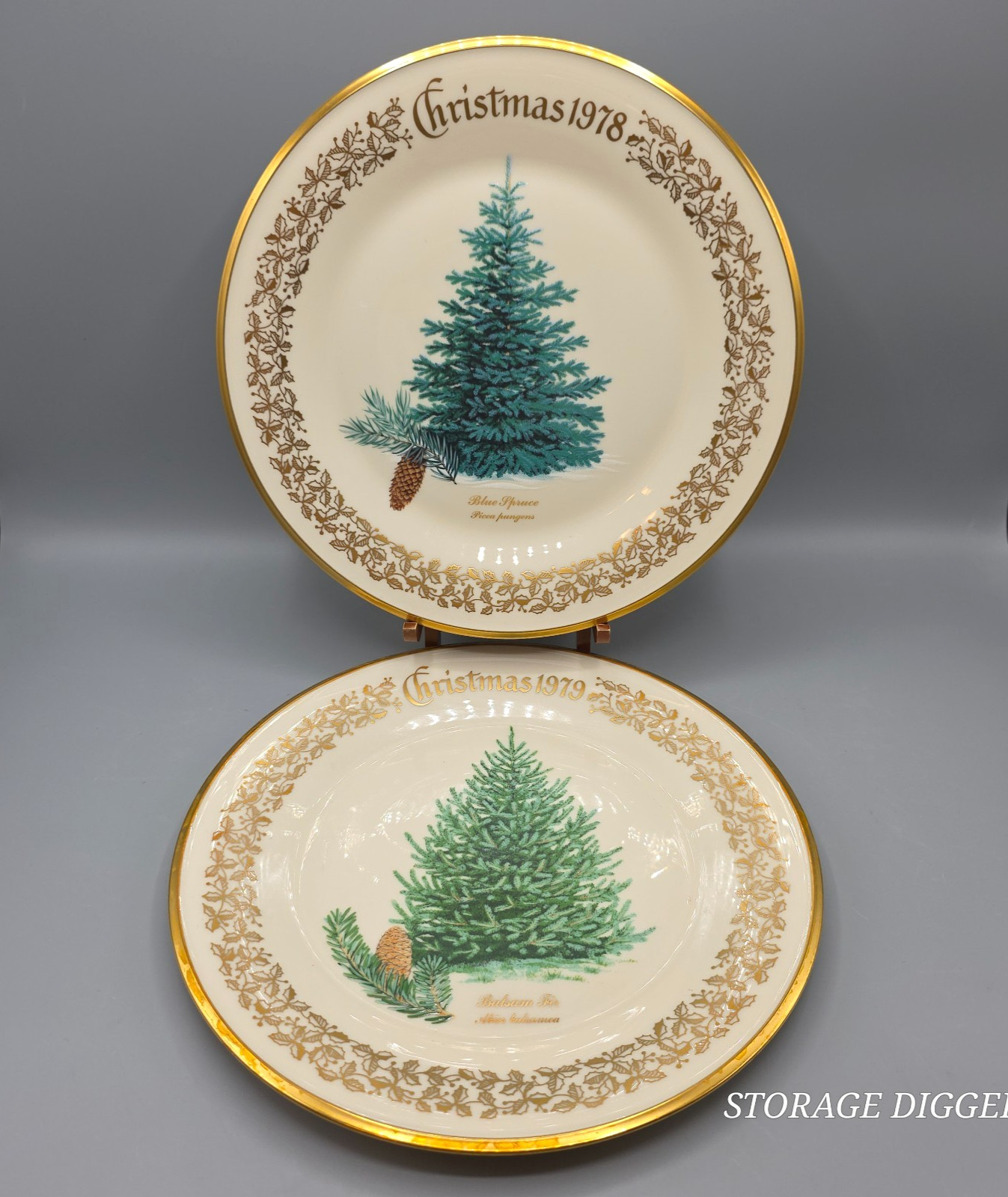 VTG 1970's Set of 2 Lenox Limited Christmas Commemorative Issue Collector Plates