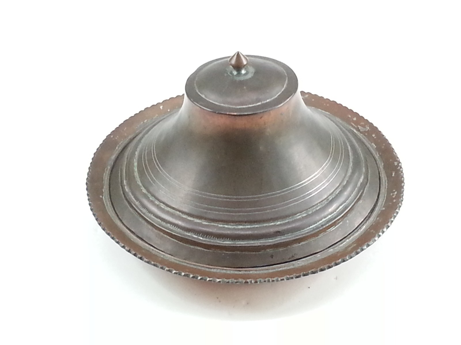 2 Piece Vintage Lidded Box Container Metal Copper And Tin Hammered Primitive