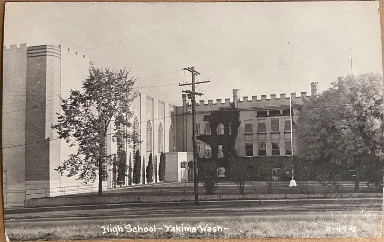 RPPC Yakima Washington High School Castle Real Photo Postcard c1930