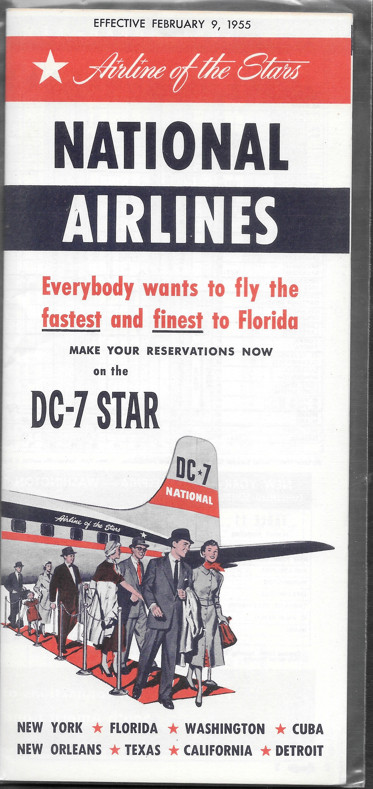 ***1955 National Airlines System Timetable - February 9, 1955***
