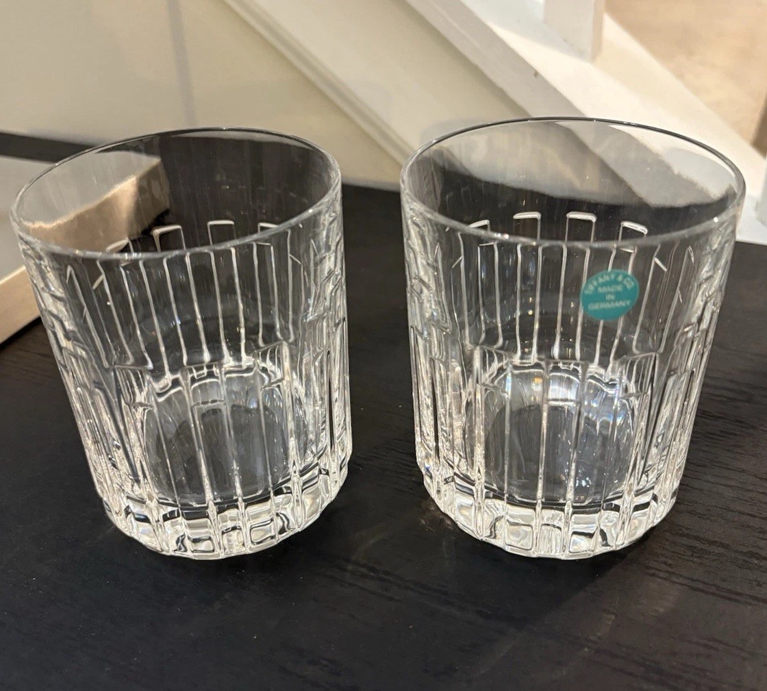 PAIR of Tiffany & Co Atlas Double Old Fashioned Glass 4135751 3 7/8\