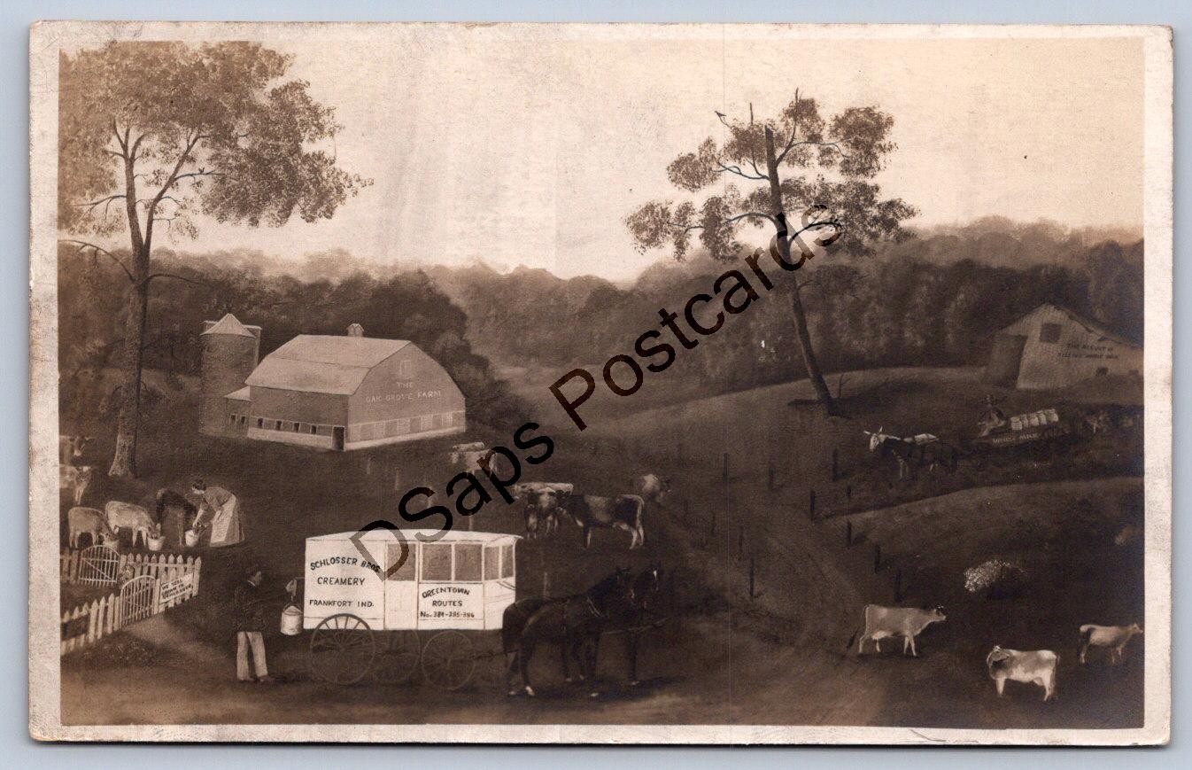 K56/ Frankfort Indiana RPPC Postcard c10 Schlosser Bros Creamery Delivery 231 K56/ Frankfort Indiana RPPC Postcard c10 Schlosser Bros Creamery Delivery 231