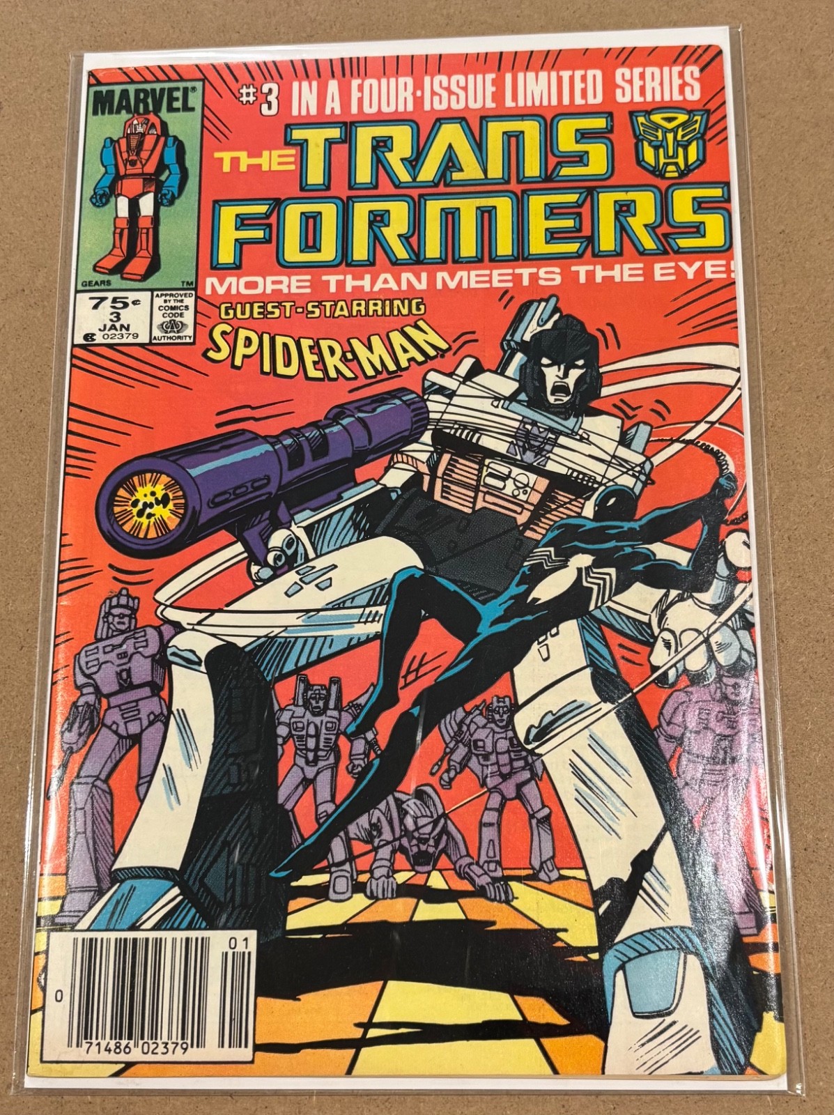 Transformers Mini-Series #3 featuring Spider-Man crossover (black suit) -1985