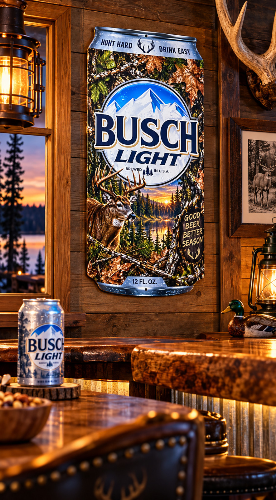 Busch Light Deer Hunting Can Sign - 13.5\